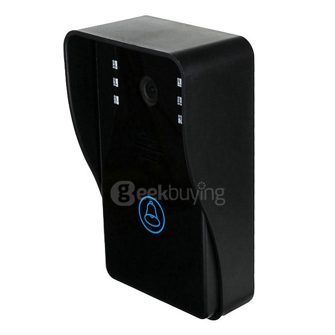 SYWIFI002 WiFi Wireless Video Door Phone Intercom IR Night Vision Home Security System Visual Door Ring(EU Plug) - Black