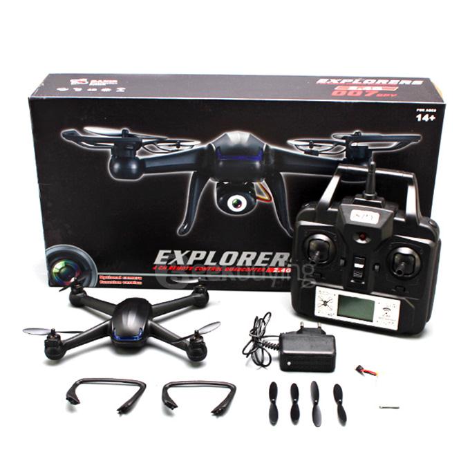 DM007 4CH RC Quadcopter 2.0MP HD Camera 2.4GHz 6 Axis Gyro 3D Rollover with CF Mode - Black