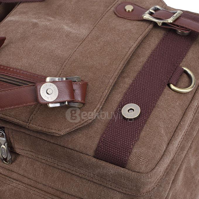 Kaukko FS261 Multi-pockets Computer Bag Personalized Canvas Bag Men Backpack - Khaki