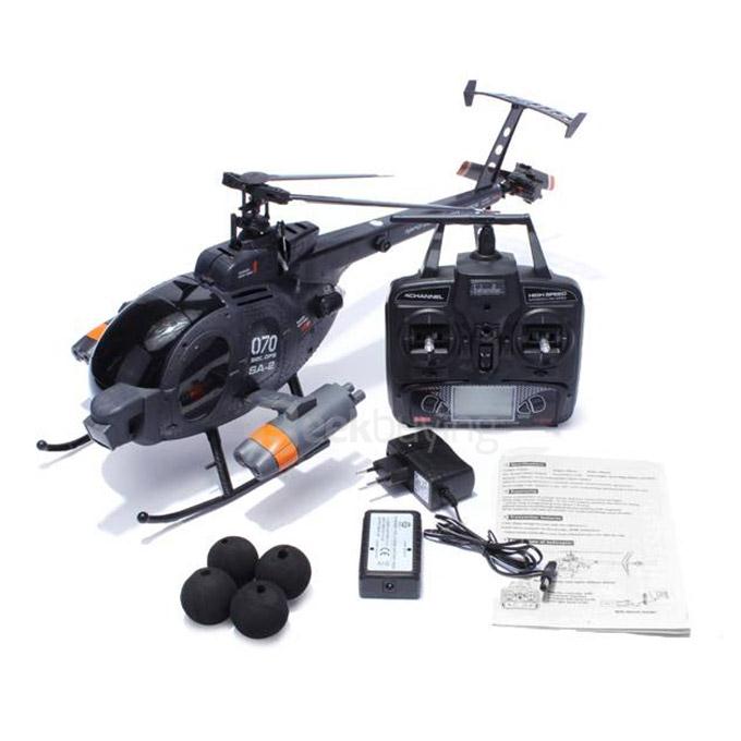 FX070C 2.4G 4CH 6-Axis Gyro Flybarless MD500 Scale RC Helicopter