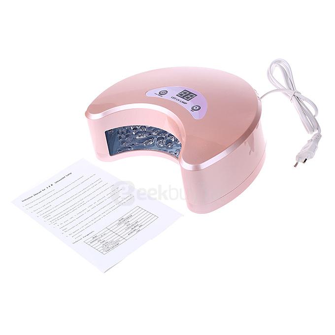 Portable 18W LED UV Light Phototherapy Lamp Mini Quick Nail Gel Dryer - Light Pink