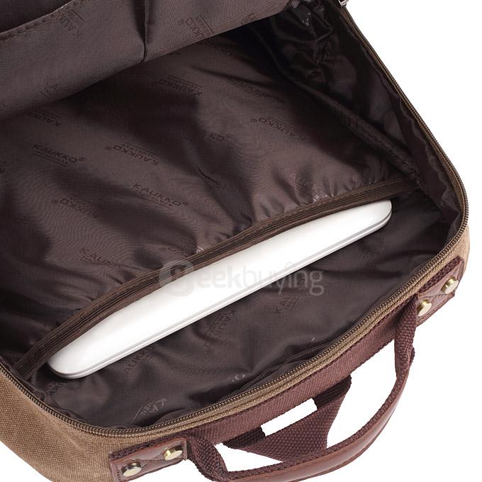 Kaukko FS261 Multi-pockets Computer Bag Personalized Canvas Bag Men Backpack - Khaki