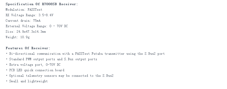 Futaba 2.4G 14CH FASSTest 14SG Transmitter With R7008SB HV Receiver