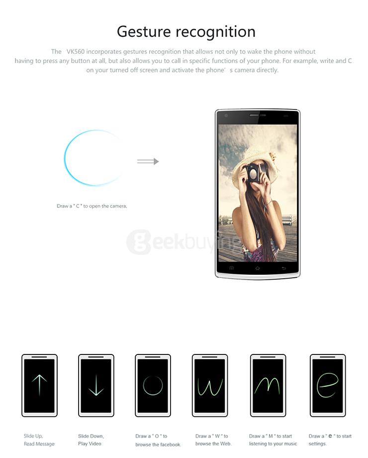 VKWORLD VK560 5.5inch 4G LTE Android 5.1 Smartphone 1GB 8GB 64-bit MTK6735 Quad Core 1.0GHz 13.0MP Smart Wake - White