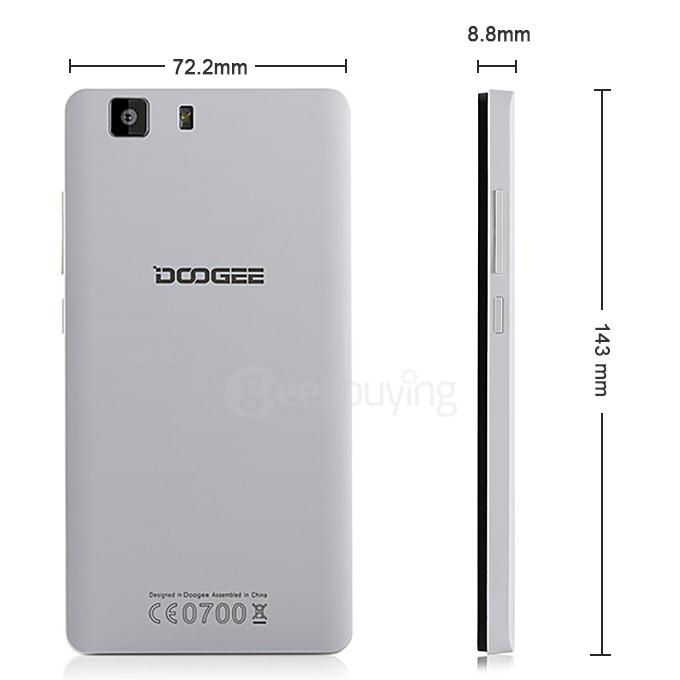 [HK Stock][Package B]DOOGEE X5 5.0inch PS HD Android 5.1 Smartphone(White) + Leather Case(White) + Tempered Glass Screen Protector