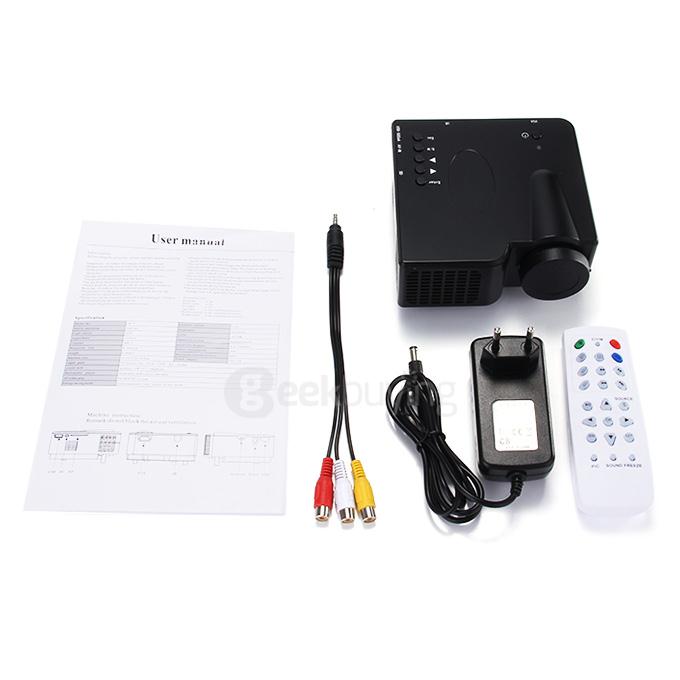 GP-1 LED Game Projector 320*240 40LM 16770K AV VGA USB HDMI SD Home Office Projector - Black