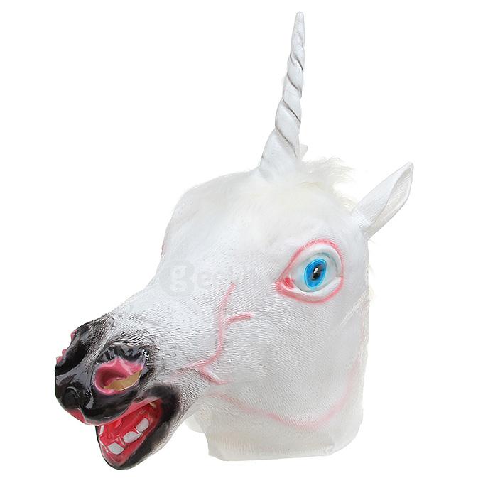 Halloween Costume Prop Funny Horse Head Mask Halloween Mask - Brown