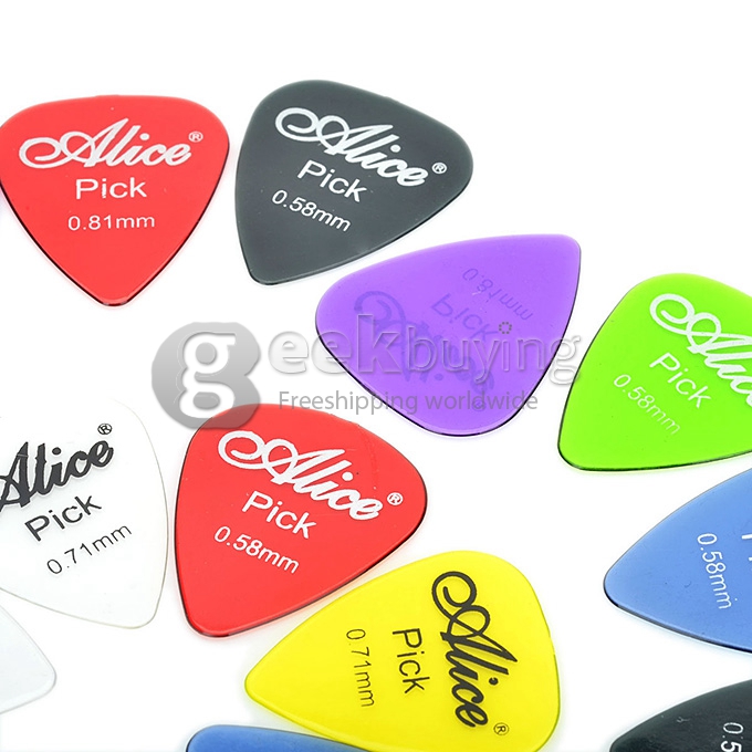 24Pcs/Set Alice AP-24H Durable Plastic Guitar Picks 0.58/0.71/0.81mm Thickness - 2 Colors