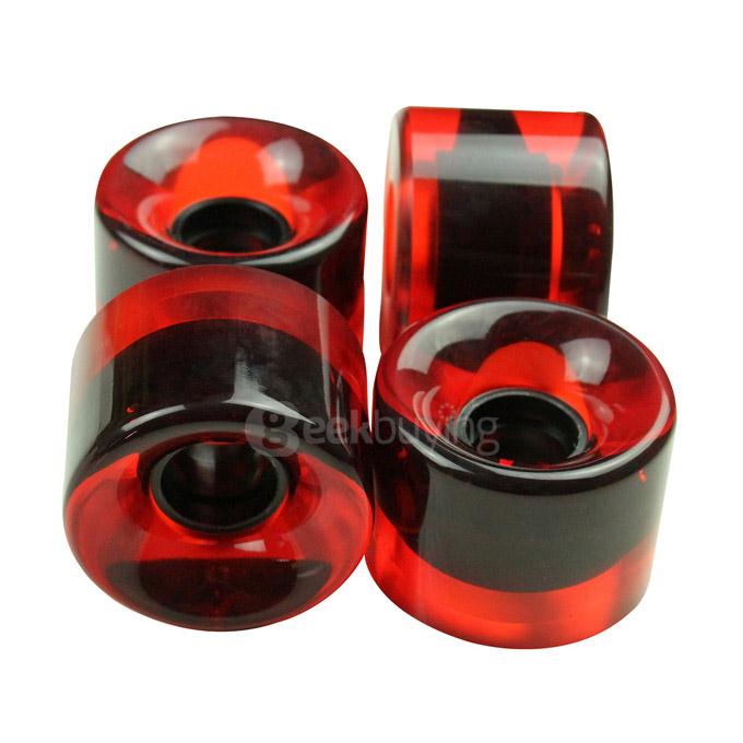 EC-W6045 95A High Strength PU Longboard Skateboard Wheels 60mm*45mm - Red + Transparent (4 PCS)