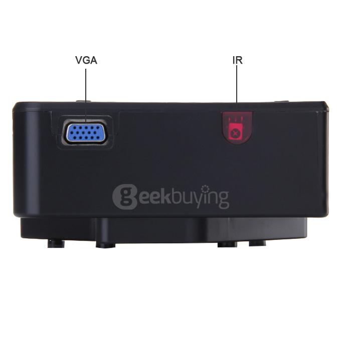 GP-1 LED Game Projector 320*240 40LM 16770K AV VGA USB HDMI SD Home Office Projector - Black