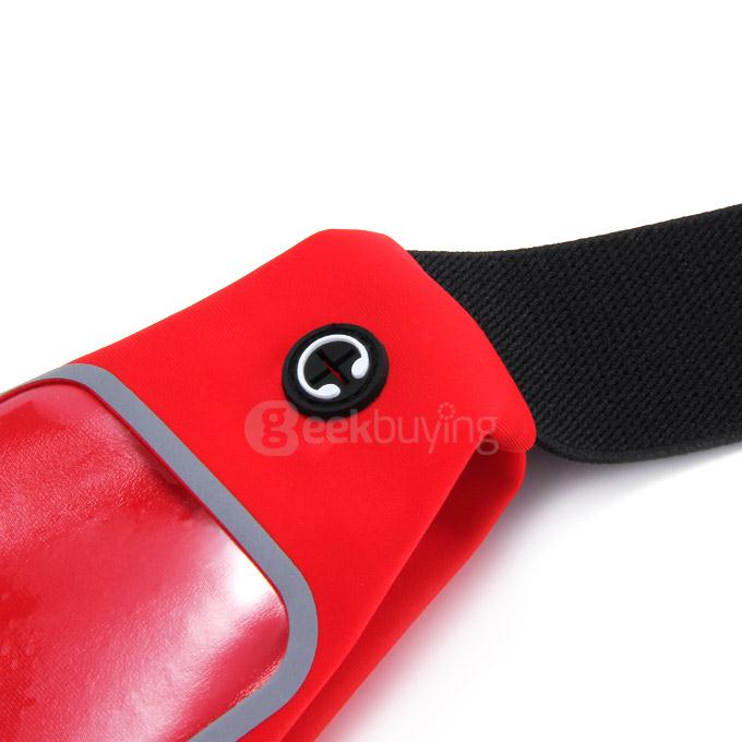 5.5 Touch Screen Running Belt Waist Pack Waterproof Flip Belt Money Waist Pouch For iPhone 6 Plus / iPhone 6S Plus - Red
