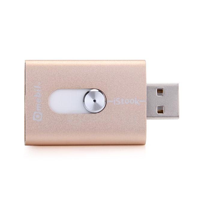 GH07B 32GB High Speed Flash Drive Dual Storage For iOS PC - Gold