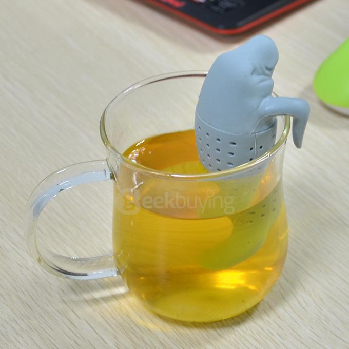 Attractive Cute Manatee Shape Tea Infuser Tea Bag Holder - Grey
