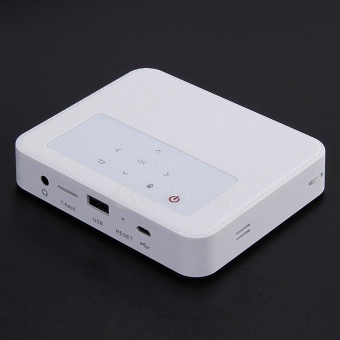 H3000 Mini Android 4.4 OS AC WIFIi DLP Projector Bluetooth 150Lm 1080P 1G/8G OTG for Home Office - White