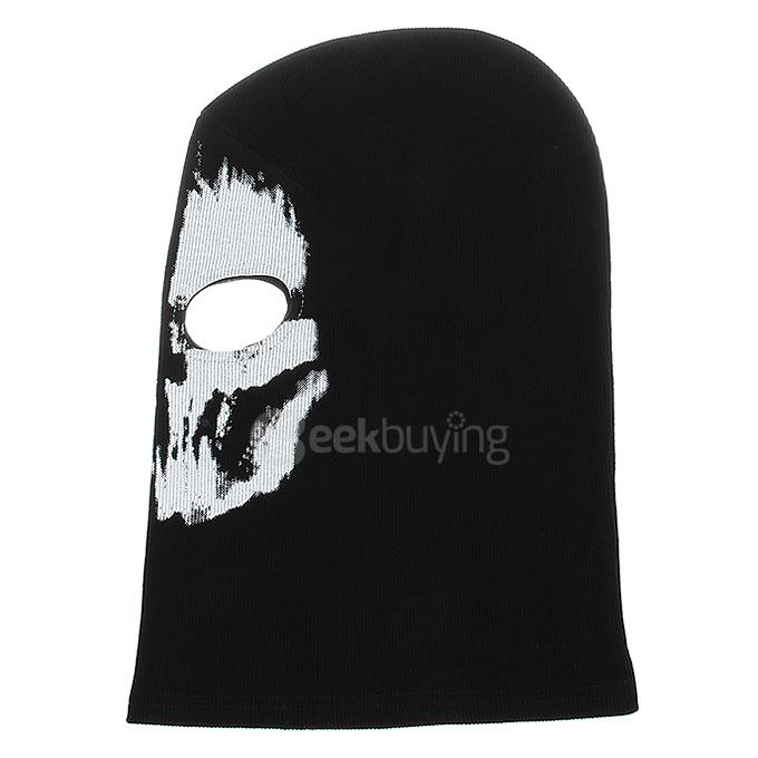 No.11 Outdoor Halloween Cosplay Skull Skeleton Ghost Head Mask - Black + White