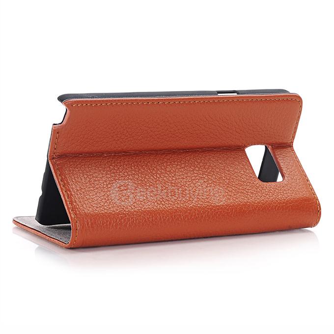 Litchi Texture Leather Case With Holder/Card Slots/Wallet For Samsung Galaxy Note 5 - Brown