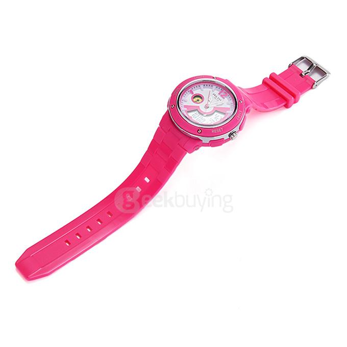 Alike AK14105 Multi-function 50m Waterproof Women Sports Watch Dual Time And Date Display - Rose Red