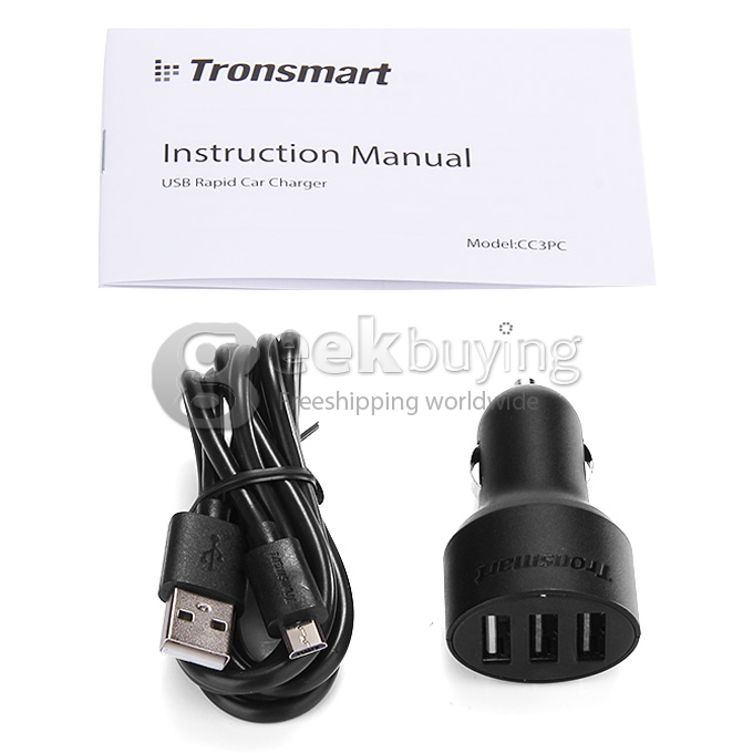[Spain Stock]Tronsmart Quick Charge 2.0 42W 3 Ports USB Car Charger for Samsung Galaxy S6 S6 Edge Note 4 Note Edge/ Google Nexus 6/ Sony Xperia Z4 Z3/ HTC One M9 One M8/ Asus Zenfone 2