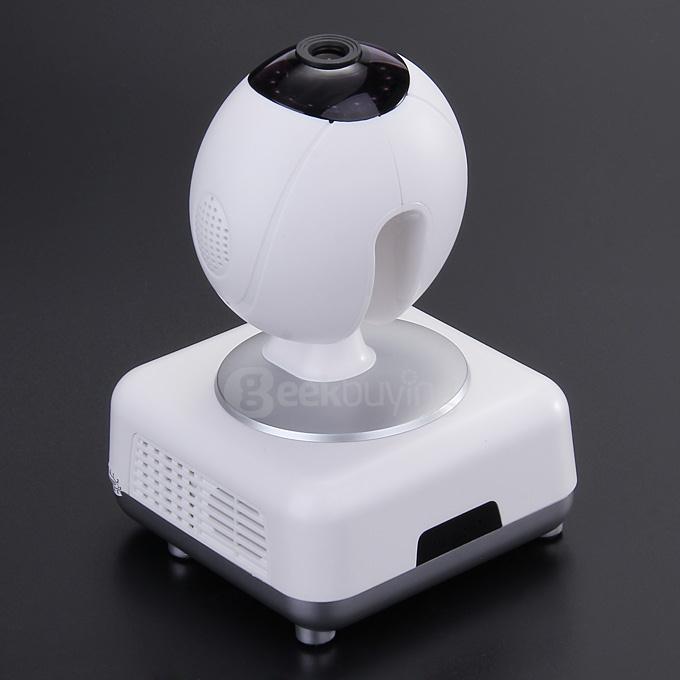 PT100C Intelligent Network Pan & Tilt WiFi Wireless Camera Smart Two-way Chatting 720P HD Webcam(US Plug) - White