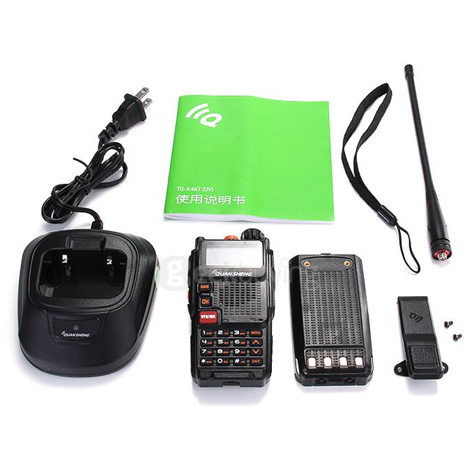 TGK4AT(UV) Portable Dual Band Walkie Talkie 5W 128CH Memory Channels 108MHz FM Two-way Radio - Black