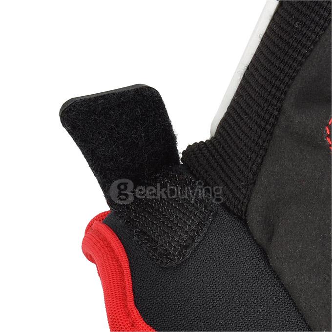 CE-04B Non-slip Skeleton Half-Fingers Motorcycle Gloves for Riding  - White + Red + Black (Size XL)