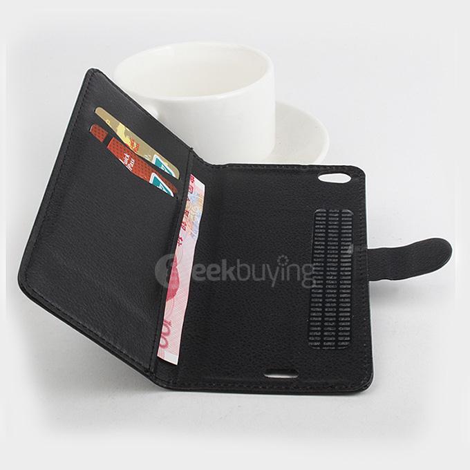 Protective Hard Cover Flip Stand Leather Case for UMI IRON Smartphone - Black