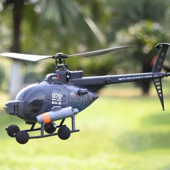 FX070C 2.4G 4CH 6-Axis Gyro Flybarless MD500 Scale RC Helicopter