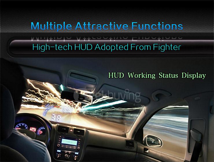 Echoman EM05 5.5 Inches Car Head-Up Display HUD 12V Working Voltage With OBDII Interface Remote Control -  Black