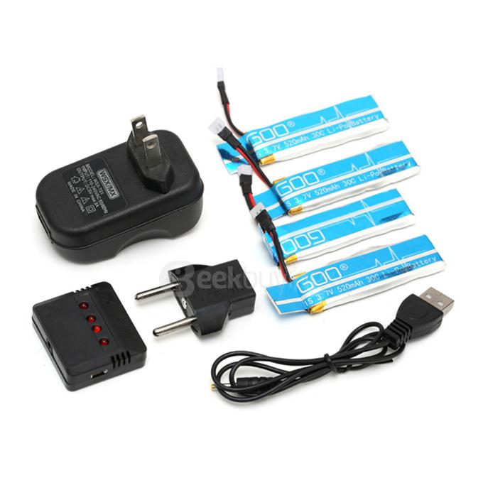 4 In 1 Charger 3.7V 520mA 30C Lipo Battery For Wltoys V977 V930