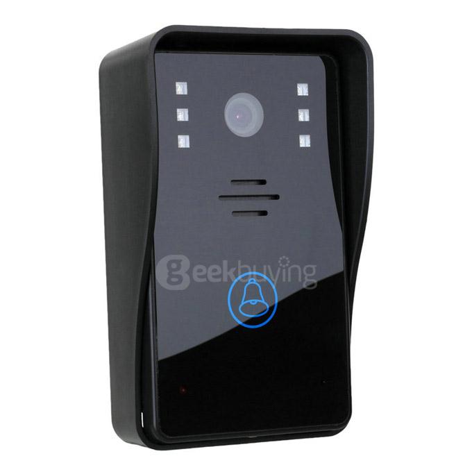 SYWIFI002 WiFi Wireless Video Door Phone Intercom IR Night Vision Home Security System Visual Door Ring(EU Plug) - Black