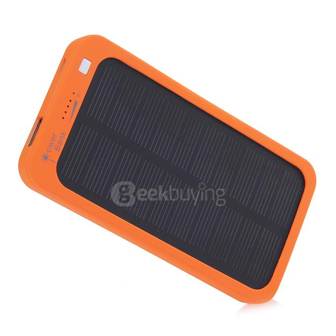 5000mAh Solar Power Bank Li-Polymer Battery Mobile Charger for iPhone 6 / 6 Plus iPhone 6s Samsung - Orange