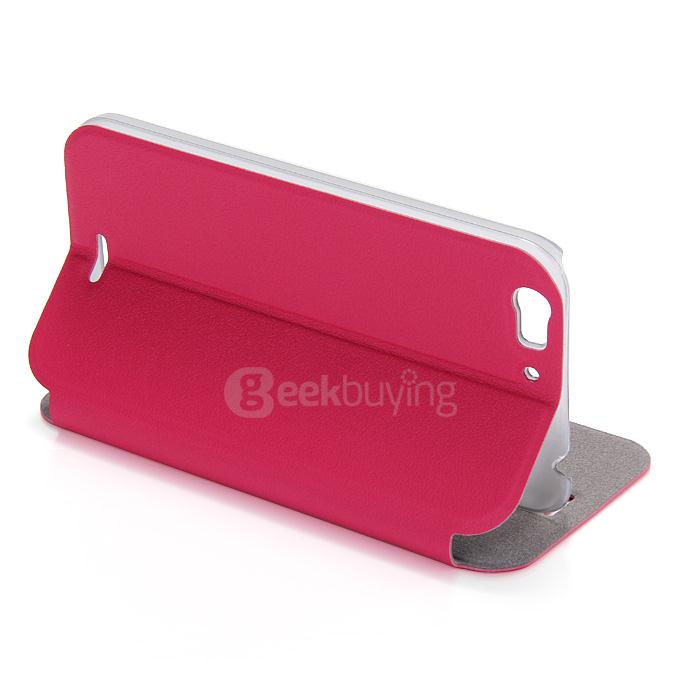 Protective Hard Cover Flip Stand Leather Case for UMI IRON Smartphone - Rose