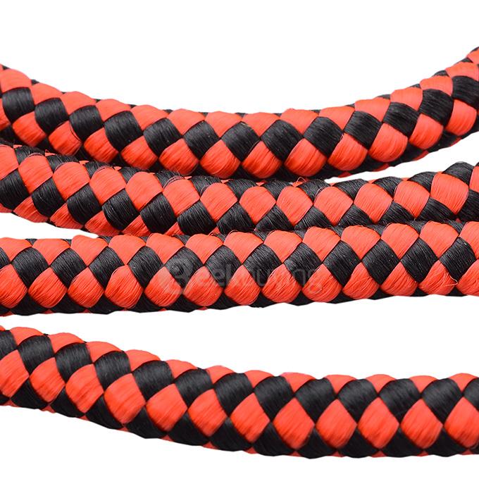 Durable 1-to-2 130cm Nylon Training Traction Rope Leash for Pet Dog - Red+Black