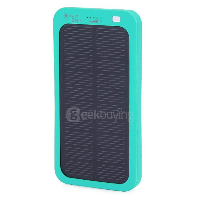 [Spain Stock] 5000mAh Solar Power Bank Li-Polymer Battery Mobile Charger for iPhone 6 / 6 Plus iPhone 6s Samsung - Green