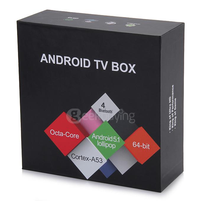 MXVI Android 5.1 4K TV BOX RK3368 Octa Core 64bit 1G/8G 802.11 b./g/n LAN Bluetooth KODI HDMI 2.0 H.265 NETFLIX