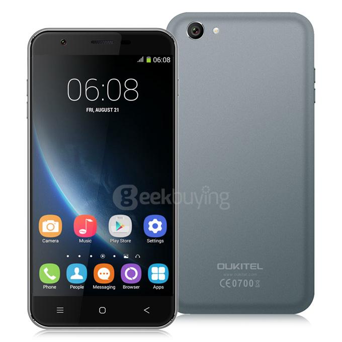 Oukitel U7 5.5inch Android 4.4 1GB RAM 8GB ROM Smartphone MTK6582 Quad Core 1.3GHz 3G IPS QHD Smart Wake - Gray