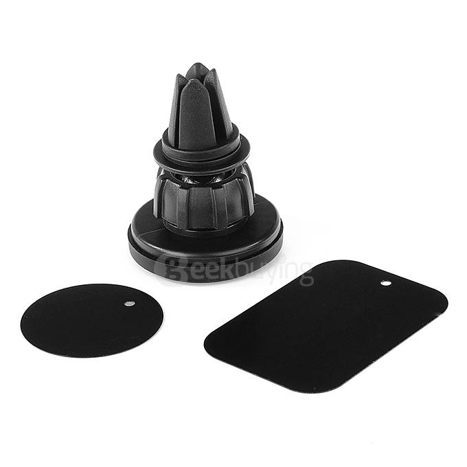 360 Degrees Rotation Universal Car Air Vent Magnetic Mount Holder for Mobile Phone - Black