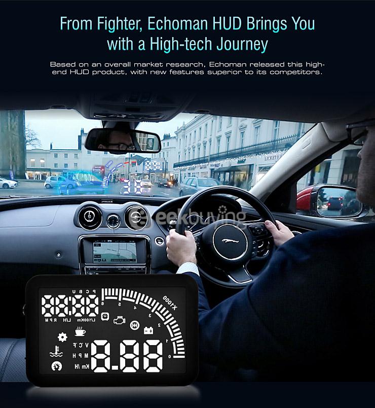 Echoman EM05 5.5 Inches Car Head-Up Display HUD 12V Working Voltage With OBDII Interface Remote Control -  Black