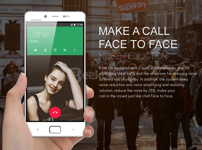 [HK Stock] Leagoo Elite 1 4G LTE 5.0inch FHD Android 5.1 3GB 32GB Smartphone 64bit MT6753 Octa Core 16MP Touch ID Gorilla 3 -Black