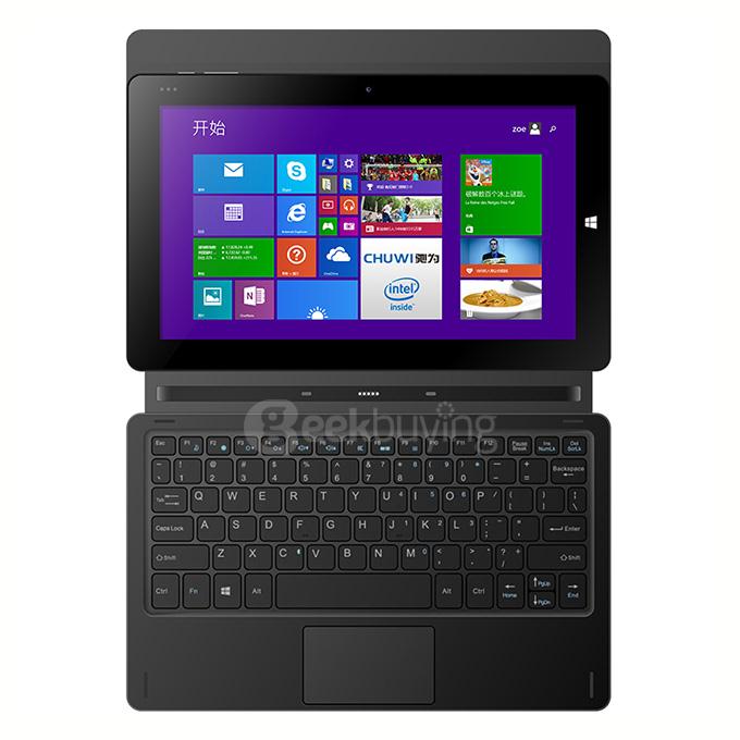 CHUWI Vi10 10.6 inch Removable Magnetic Docking Touchpad Keyboard with Leather Case - Black