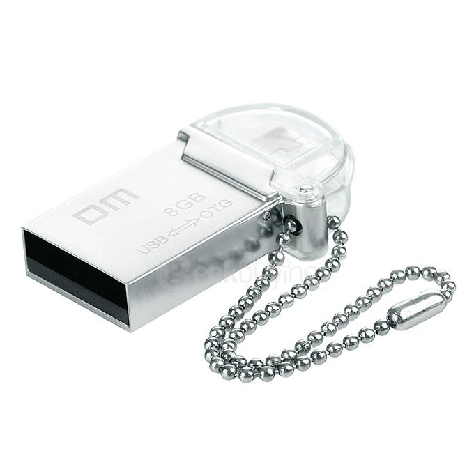 DM PD008 Waterproof 8GB USB 2.0 + Micro USB OTG Flash Drive U Disk for Smart Phone & Computer - Silver