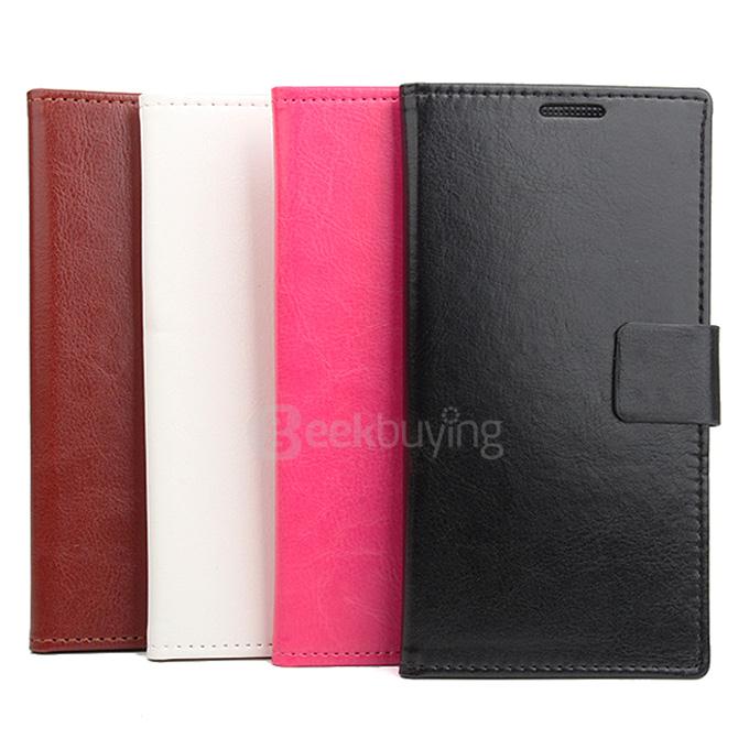 Protective Hard Cover Flip Stand Leather Case for ONEPLUS TWO Smartphone - White