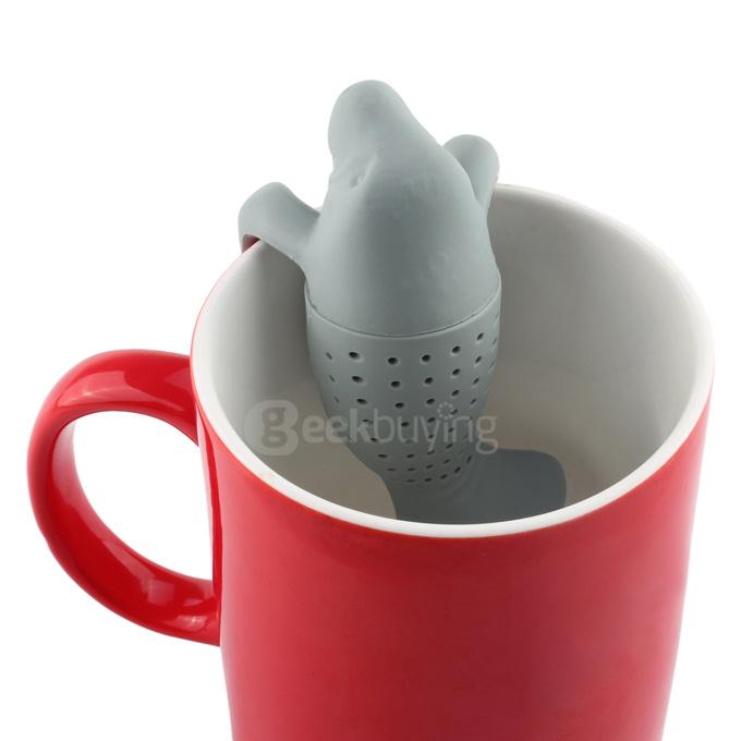 Attractive Cute Manatee Shape Tea Infuser Tea Bag Holder - Grey