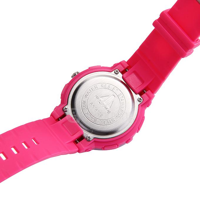 Alike AK14105 Multi-function 50m Waterproof Women Sports Watch Dual Time And Date Display - Rose Red