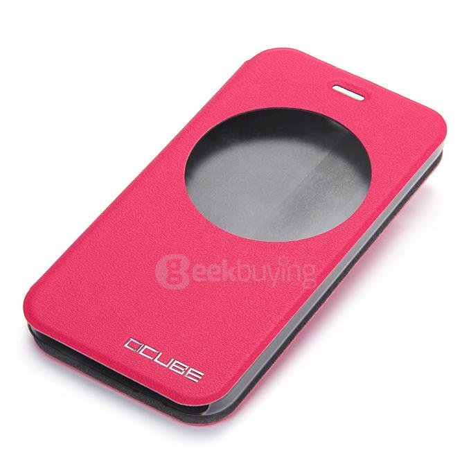 Protective Hard Cover Flip Stand Leather Case for UMI IRON Smartphone - Rose