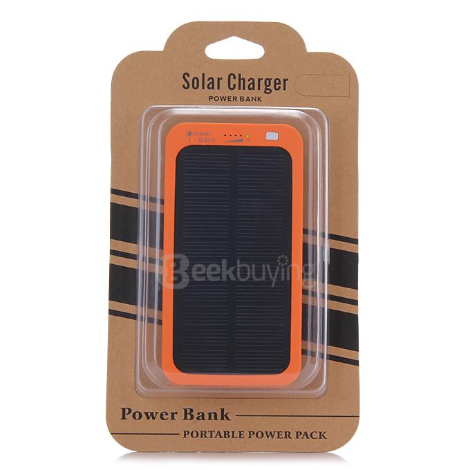 5000mAh Solar Power Bank Li-Polymer Battery Mobile Charger for iPhone 6 / 6 Plus iPhone 6s Samsung - Orange
