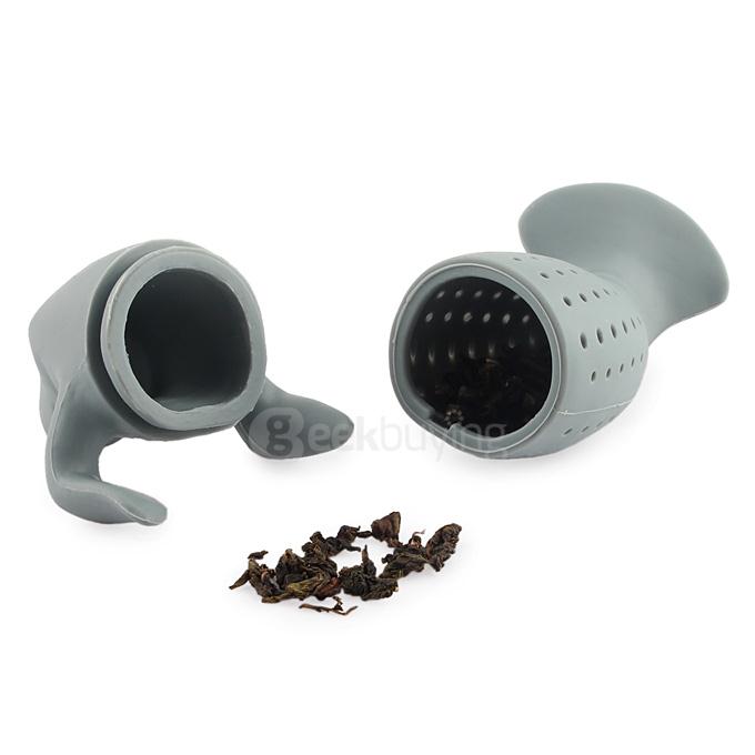 Attractive Cute Manatee Shape Tea Infuser Tea Bag Holder - Grey
