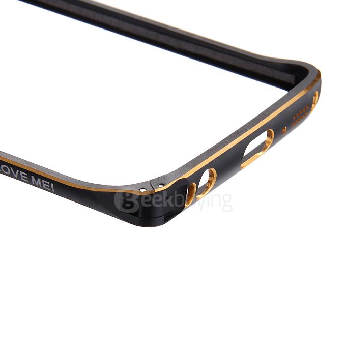 [Wholesale]30pcs Lovemei Lightweight Aluminum Metal Bumper Protective Frame for Samsung Galaxy S6 Edge - Black