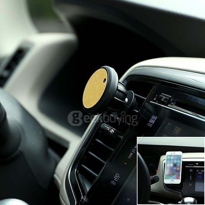 360 Degrees Rotation Universal Car Air Vent Magnetic Mount Holder for Mobile Phone - Black