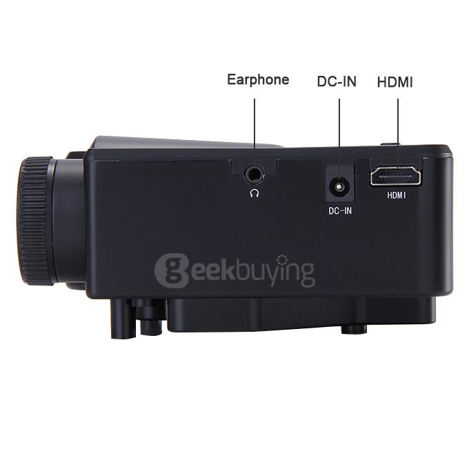 GP-1 LED Game Projector 320*240 40LM 16770K AV VGA USB HDMI SD Home Office Projector - Black